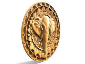 Elephant mandala CNC Model do druku 3D
