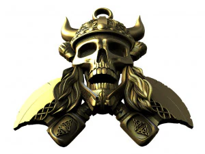 Viking skull pendant 3D Print Model