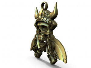 Viking skull pendant 3D 프린트 모델