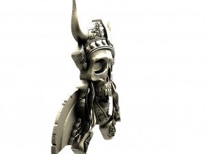 Viking skull pendant 3D 프린트 모델