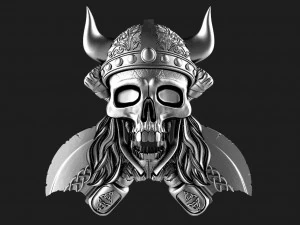 Viking skull pendant 3D Print Model