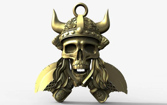 Viking skull pendant 3D Print Model .c4d .max .obj .3ds .fbx .stl .blend 