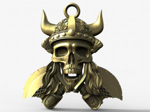Viking skull pendant 3D Принт Модель