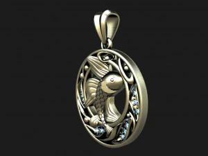 Fish pendant 3D Print Model