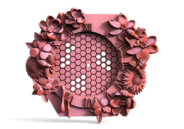 Bee honeycomb wall clock 3D-Druckmodell .c4d .max .obj .3ds .fbx .stl .blend 