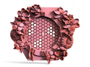 Bee honeycomb wall clock 3D Print Model
