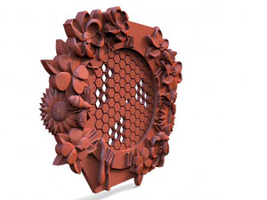 Bee honeycomb wall clock 3D Print Model