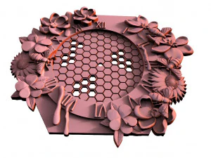 Bee honeycomb wall clock 3D Print Model