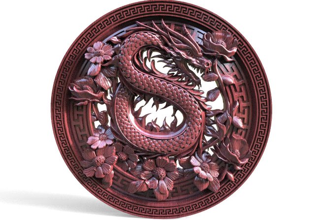 Chinese dragon CNC 3D Print Model .c4d .max .obj .3ds .fbx .stl .blend 