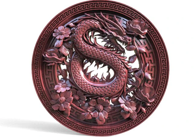 Chinese dragon CNC 3D Print Model .c4d .max .obj .3ds .fbx .stl .blend