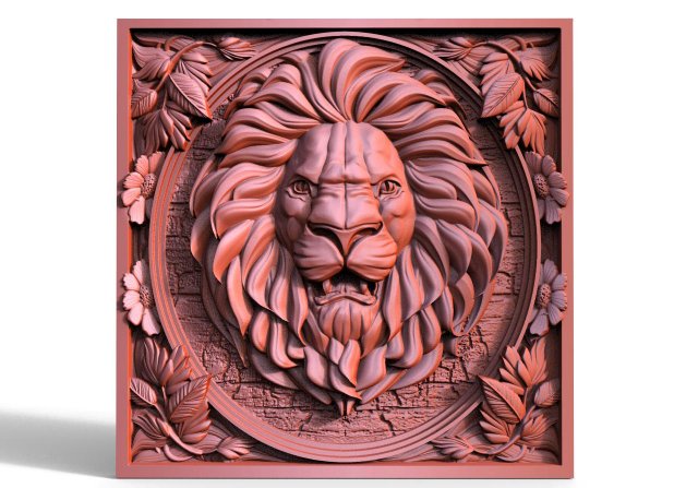 Lion CNC 3D Print Model .c4d .max .obj .3ds .fbx .stl .blend 