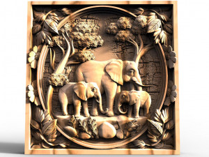 Elephants CNC 3D Print Model