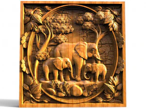 Elephants CNC 3D Print Model