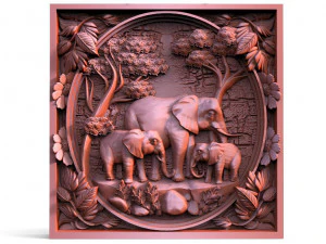 Elephants CNC 3D Print Model