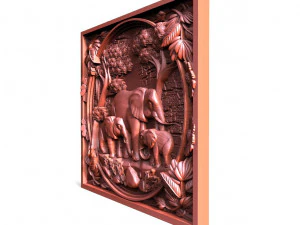 Elephants CNC 3D Print Model