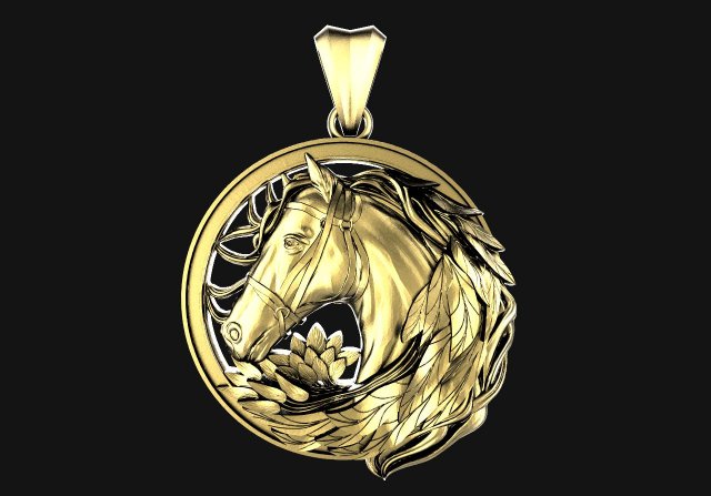 Horse pendant 3D Baskı Modeli .c4d .max .obj .3ds .fbx .stl .blend 