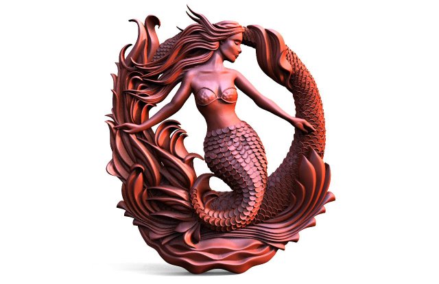 Mermaid CNC 3D प्रिंट मॉडल .c4d .max .obj .3ds .fbx .stl .blend 