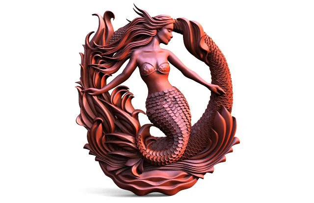 Mermaid CNC 3D Print Model .c4d .max .obj .3ds .fbx .stl .blend 