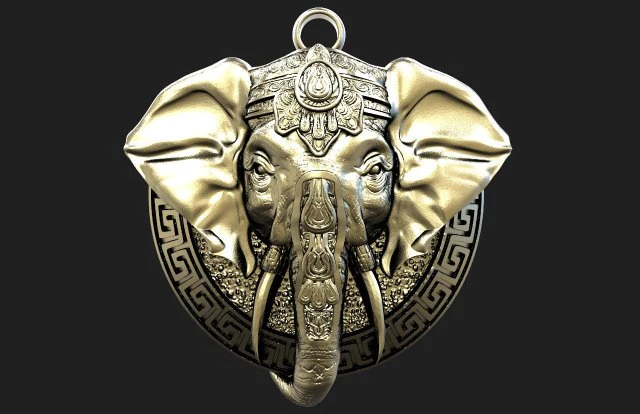 ELEPHANT PENDANT 3D Print Model .c4d .max .obj .3ds .fbx .stl .blend