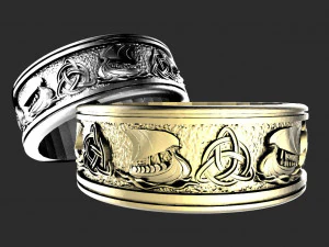 Viking ship ring 3D Print Model