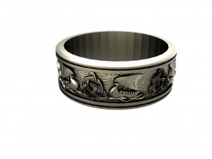 Viking ship ring 3D Print Model