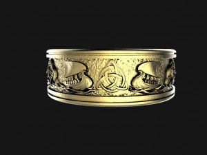 Viking ship ring 3D Print Model