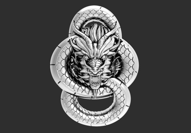 Dragon pendant 3D Print Model in Pendants 3DExport