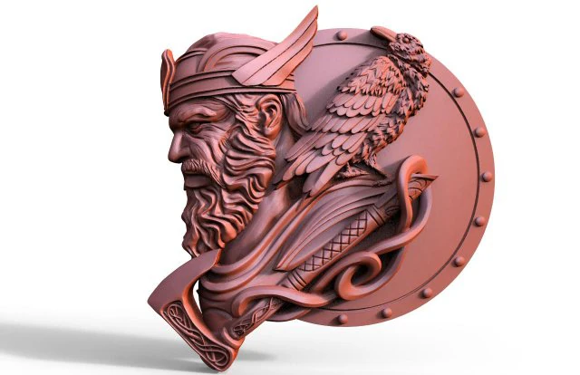 Odin VIking CNC 3D Print Model .c4d .max .obj .3ds .fbx .stl .blend 