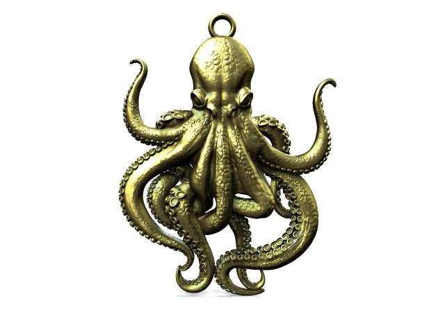 Octopus pendant Modelo de Impressão 3D .c4d .max .obj .3ds .fbx .stl .blend 