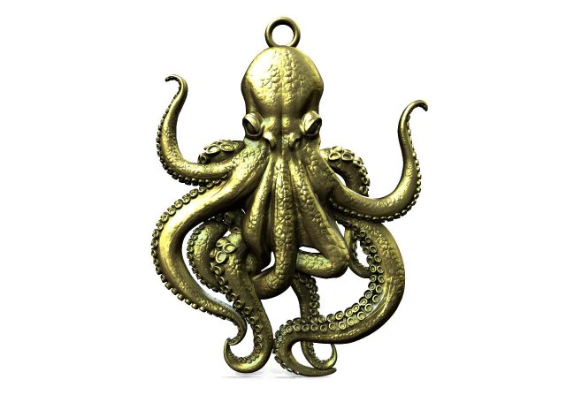 Octopus pendant 3D Print Model .c4d .max .obj .3ds .fbx .stl .blend 