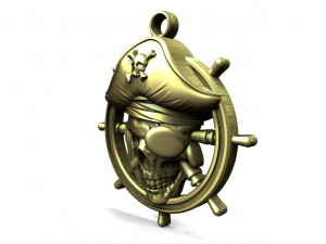 Pirate skull pendant Modello di stampa 3D