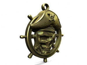 Pirate skull pendant Modello di stampa 3D