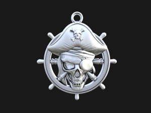 Pirate skull pendant Modello di stampa 3D