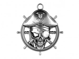Pirate skull pendant Modello di stampa 3D