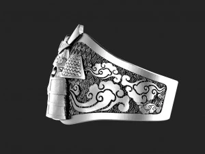 Samurai skull ring 3D Print Model