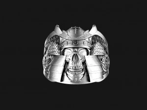 Samurai skull ring 3D Print Model