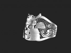 Samurai skull ring 3D Print Model