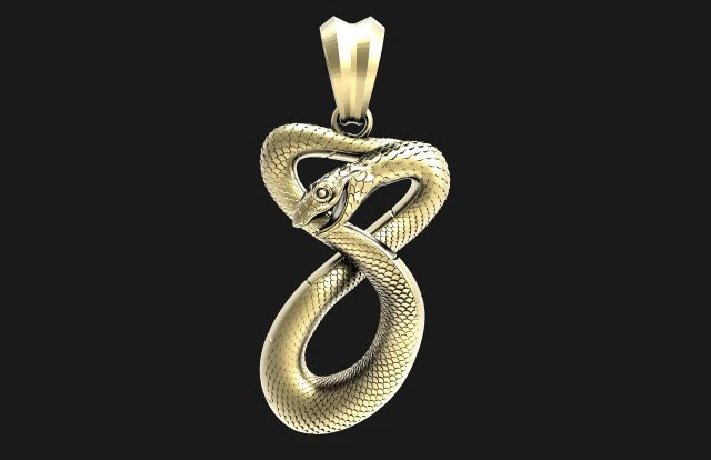 Snake pendant 3D Print Model .c4d .max .obj .3ds .fbx .stl .blend 