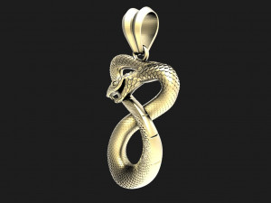 Snake pendant Model Cetak 3D