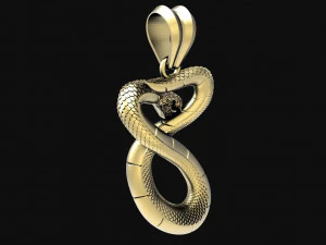 Snake pendant 3D Print Model