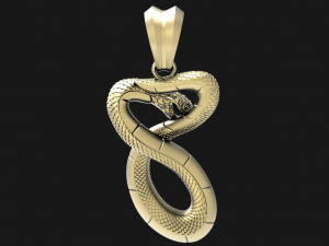 Snake pendant Model Cetak 3D