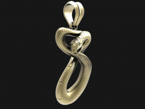 Snake pendant Model Cetak 3D