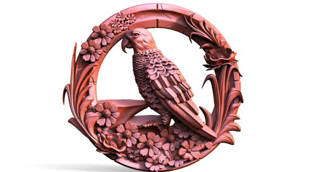 Parrot CNC 3D Print Model .c4d .max .obj .3ds .fbx .stl .blend 