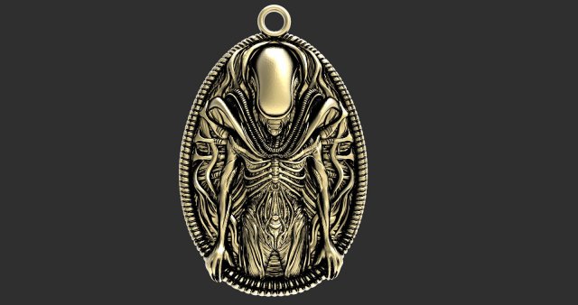 Alien Xenomorph pendant 3D Принт Модель .c4d .max .obj .3ds .fbx .stl .blend