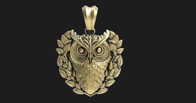 Owl pendant Model Cetak 3D .c4d .max .obj .3ds .fbx .stl .blend 