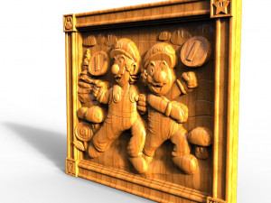 Super Mario Luigi CNC 3D Print Model