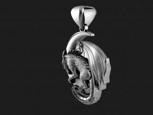 Dragon moon Pendant 3D Print Model
