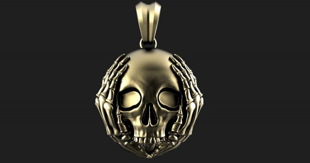 Skull pendant 3D-Druckmodell .c4d .max .obj .3ds .fbx .stl .blend 