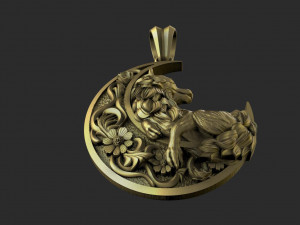 Wolf moon pendant Modello di stampa 3D