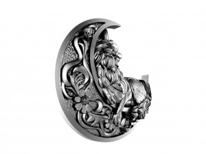 Wolf moon pendant Modello di stampa 3D